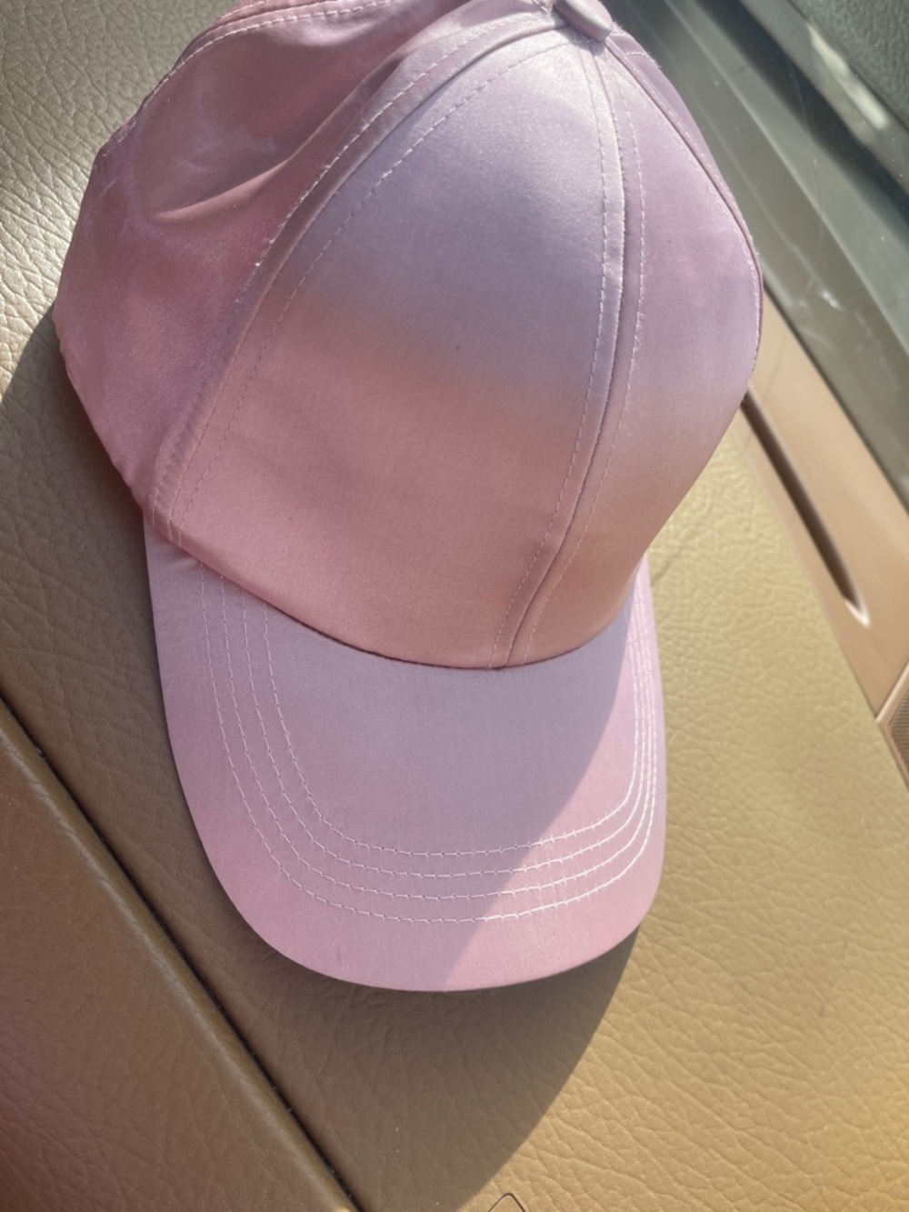 Kids Pink Satin Baseball Cap Cute Sun Hat